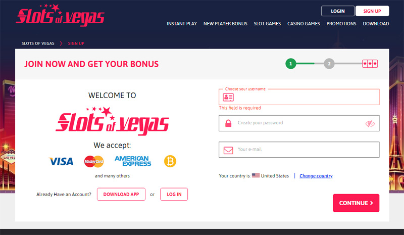 Slots Of Vegas Sign Up
