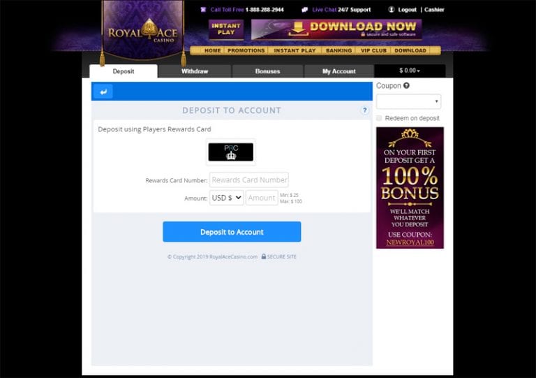 2018 royal ace casino deposit bonus