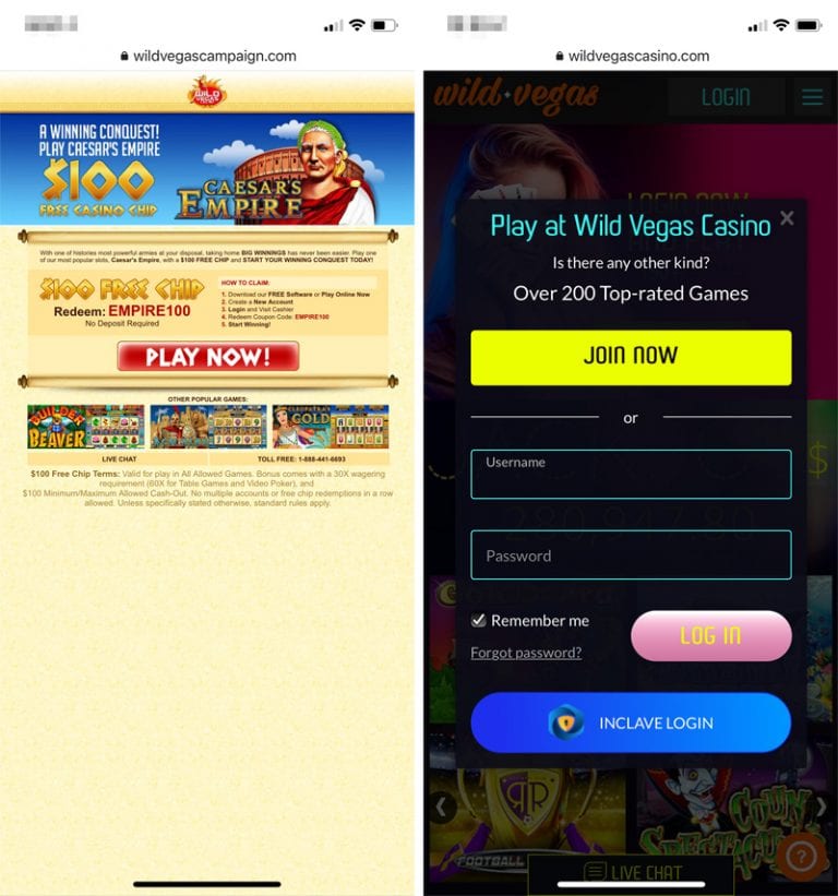 wild vegas casino no deposit bonus code